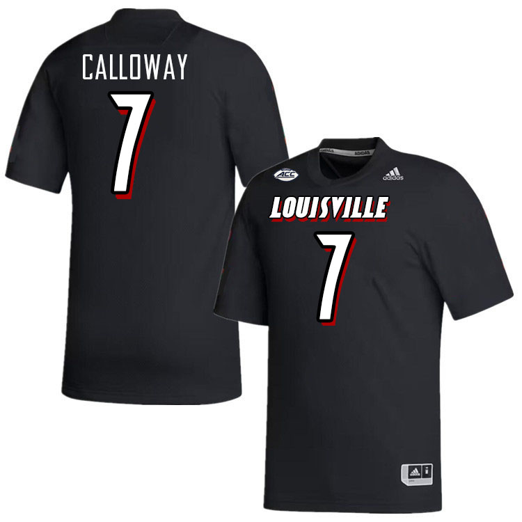 Men #7 Jimmy Calloway Louisville Cardinals College Football Jerseys Stitched-Black